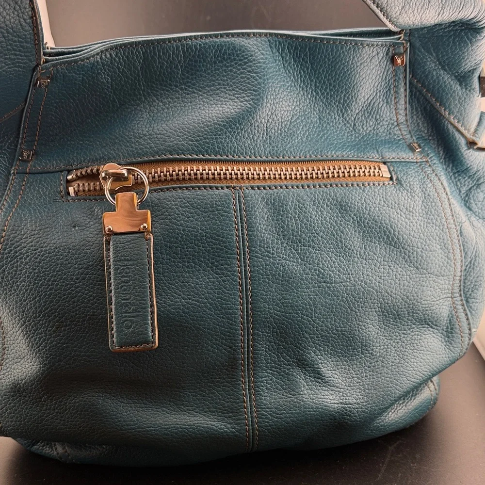 Tignanello Teal Leather Shoulder Bag - Picture 7 of 14